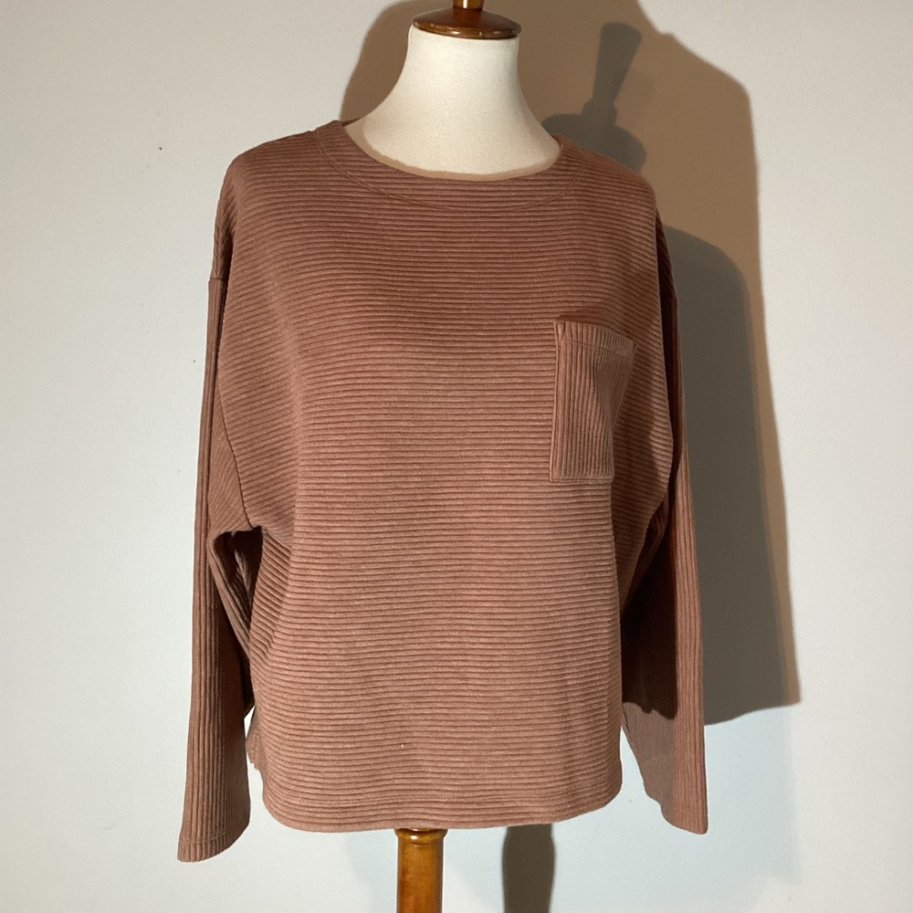 a new day pullover crewneck oversized Cozy Sweater, drop shoulders, Small